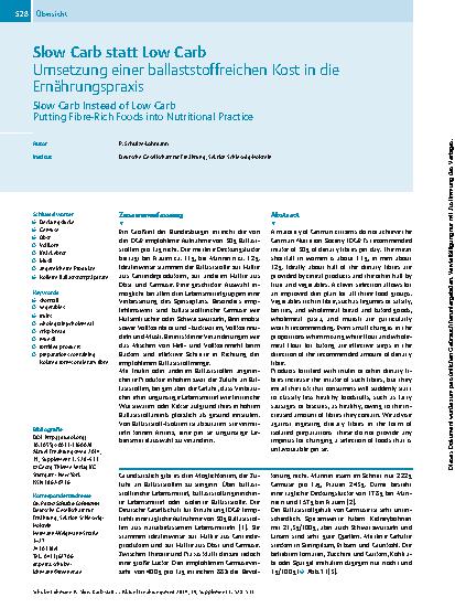 Vorschauseite 1: Slow Carb statt Low Carb