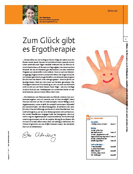 Vorschauseite 1: Zum Glück gibt es Ergotherapie