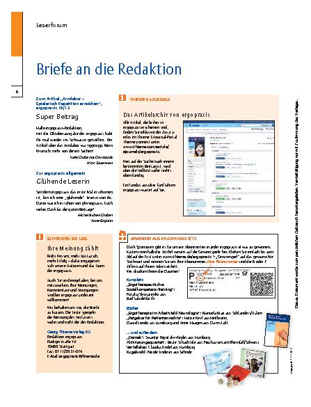 Vorschauseite 1: Briefe an die Redaktion