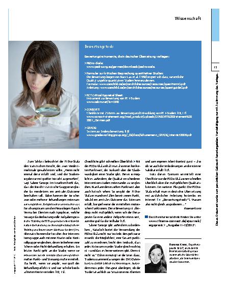 Vorschauseite 2: Interventionsstudien bewerten – Frag doch PEDro