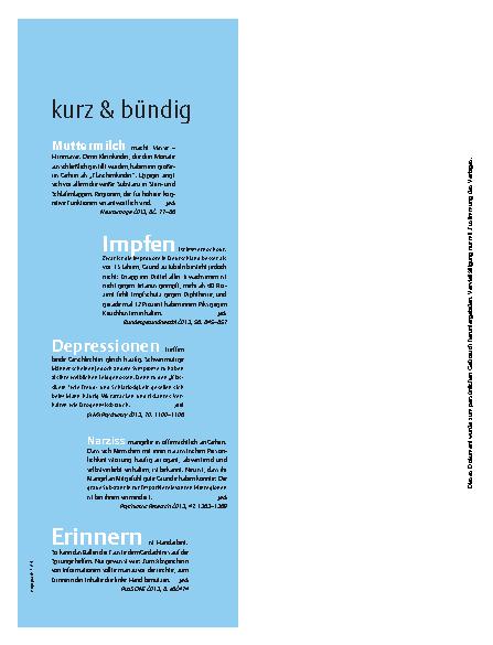 Vorschauseite 1: kurz & bündig