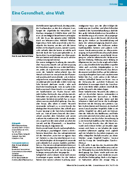 Vorschauseite 1: Eine Gesundheit, eine Welt·