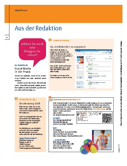 Vorschauseite 1: Aus der Redaktion