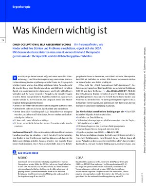 Vorschauseite 1: Child Occupational Self Asessment (COSA) – Was Kindern wichtig ist