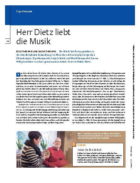 Vorschauseite 1: Ergotherapie und Musiktherapie – Herr Dietz liebt die Musik