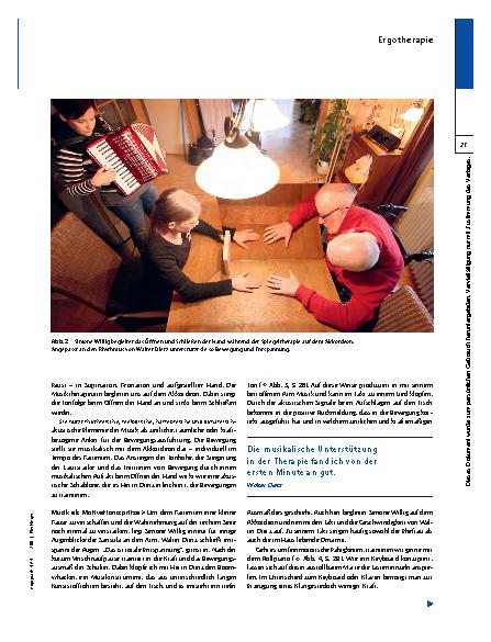 Vorschauseite 2: Ergotherapie und Musiktherapie – Herr Dietz liebt die Musik