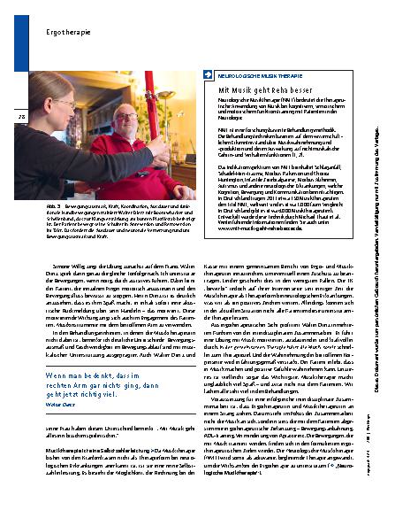 Vorschauseite 3: Ergotherapie und Musiktherapie – Herr Dietz liebt die Musik