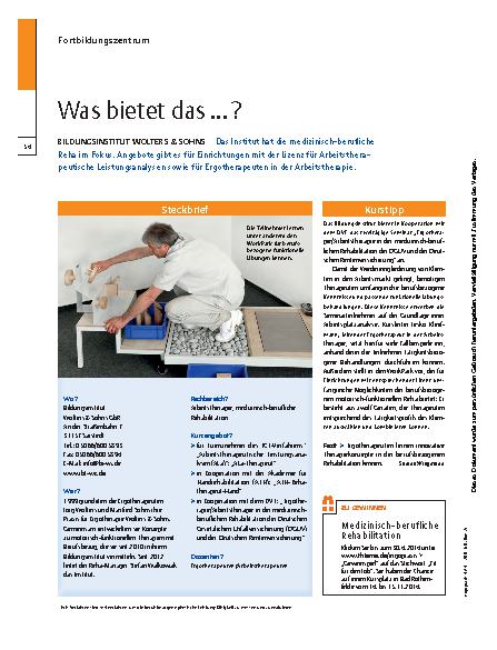 Vorschauseite 1: Was bietet das Bildungsinstitut Wolters & Sohns?
