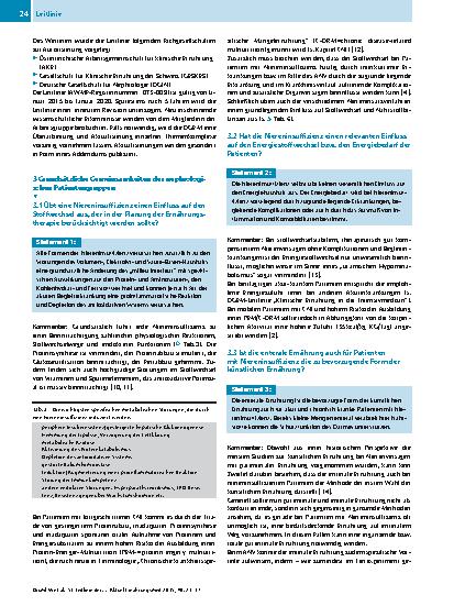 Vorschauseite 4: S1-Leitlinie der Deutschen Gesellschaft für Ernährungsmedizin (DGEM) in Zusammenarbeit mit der AKE, der GESKES und der DGfN