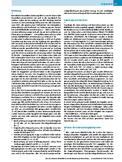 Vorschauseite 2: Betriebliche Gesundheitsförderung in Deutschland: Verbreitung und Inanspruchnahme. Ergebnisse der BIBB/BAuA-Erwerbstätigenbefragungen 2006 und 2012