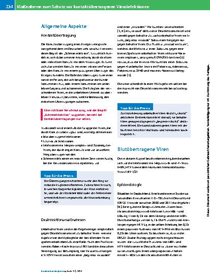 Vorschauseite 2: Maßnahmen zum Schutz vor kontaktübertragenen Virusinfektionen