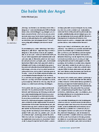 Vorschauseite 1: Die heile Welt der Angst