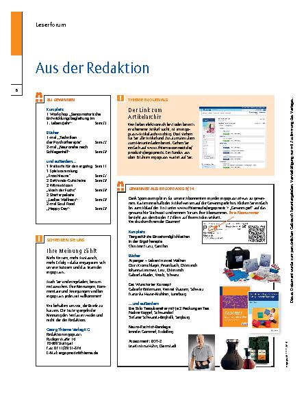 Vorschauseite 1: Aus der Redaktion