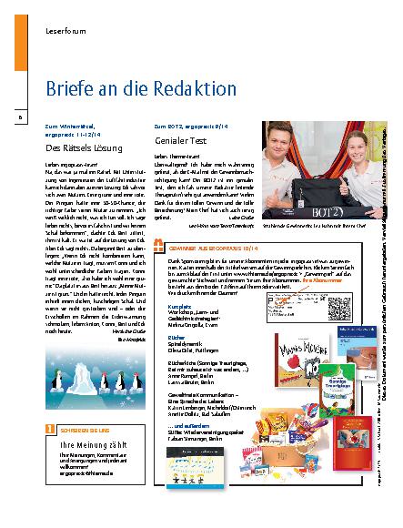 Vorschauseite 1: Briefe an die Redaktion