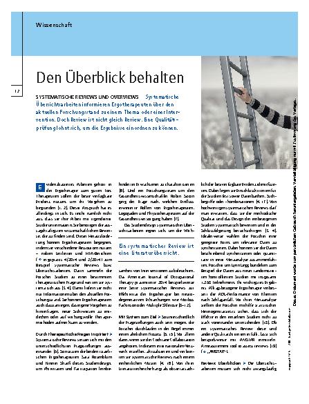 Vorschauseite 1: Systematische Reviews und overviews – Den Überblick behalten