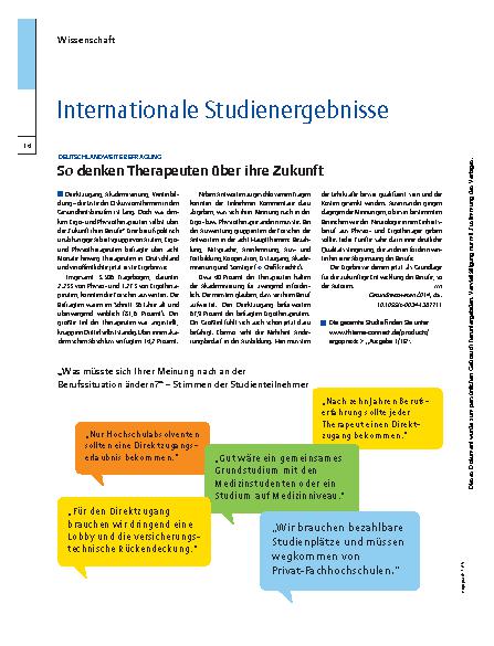 Vorschauseite 1: Internationale Studienergebnisse