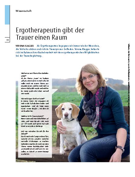Vorschauseite 1: Verena Klagges – Ergotherapeutin gibt der Trauer einen Raum