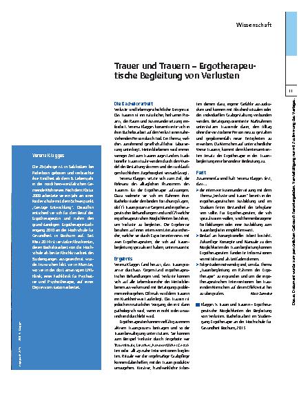 Vorschauseite 2: Verena Klagges – Ergotherapeutin gibt der Trauer einen Raum