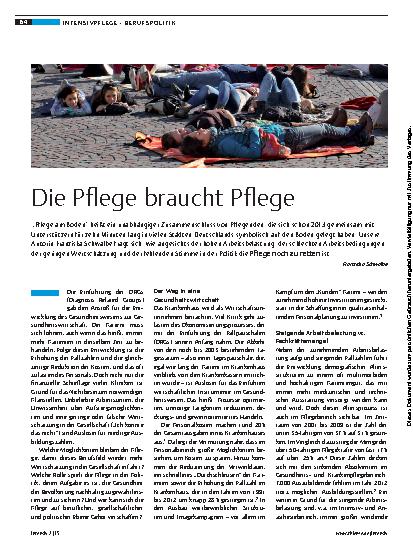 Vorschauseite 1: Die Pflege braucht Pflege
