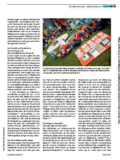 Vorschauseite 2: Die Pflege braucht Pflege