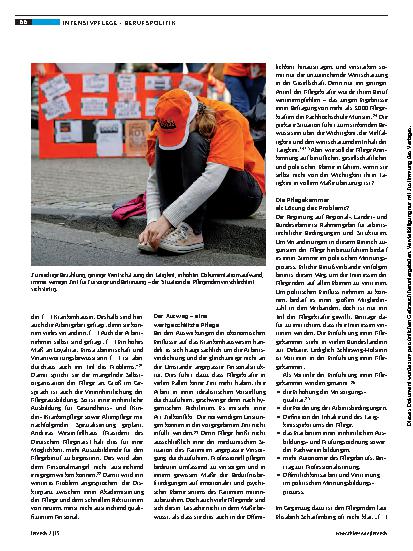Vorschauseite 3: Die Pflege braucht Pflege