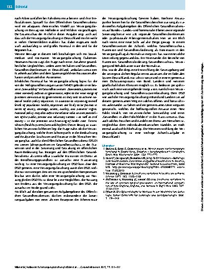 Vorschauseite 2: Versorgungsforschung ist Dienst an der Bevölkerungsgesundheit