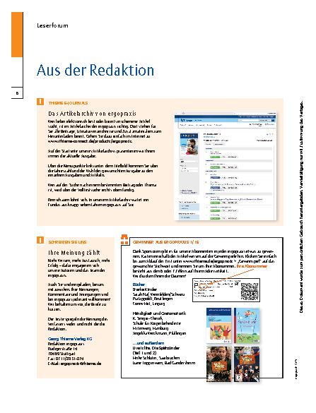 Vorschauseite 1: Aus der Redaktion