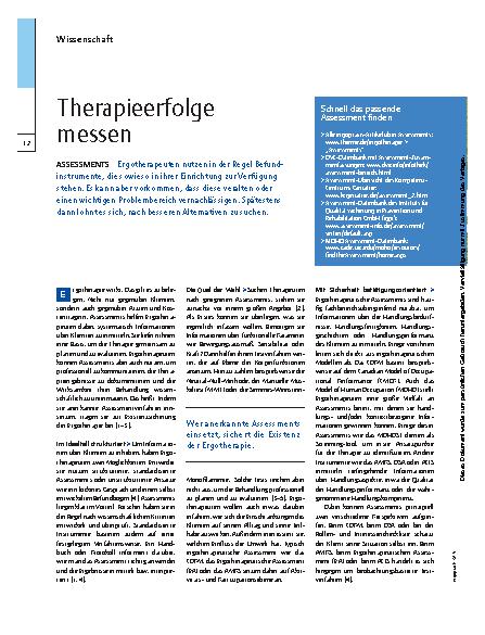 Vorschauseite 1: Assessments – Therapieerfolge messen