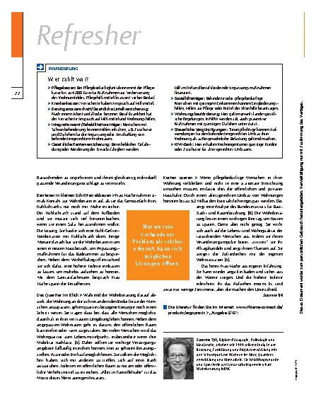 Vorschauseite 5: Wohnberatung – Das Zuhause erhalten