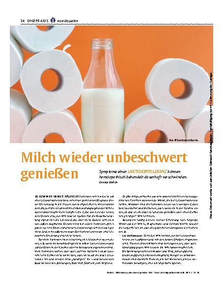 Vorschauseite 1: Milch wieder unbeschwert genießen