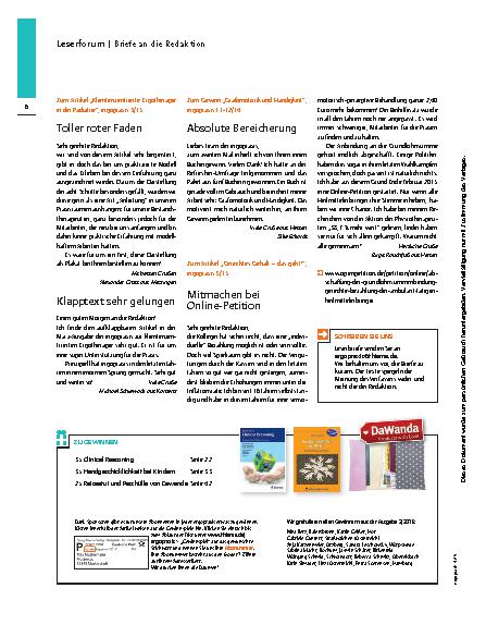 Vorschauseite 1: Briefe an die Redaktion