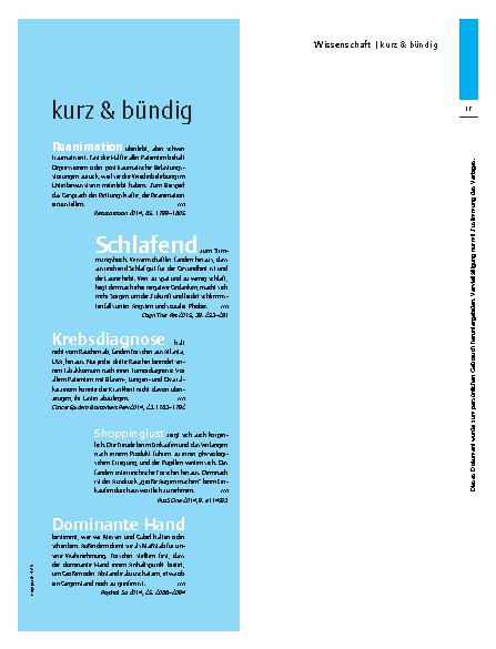 Vorschauseite 1: kurz & bündig