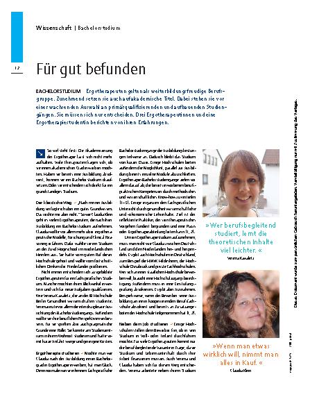 Vorschauseite 1: Für gut befunden – Bachelorstudium