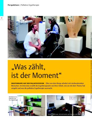 Vorschauseite 1: „Was zählt, ist der Moment“ – Ergotherapie auf der Palliativstation