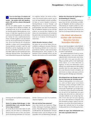 Vorschauseite 2: „Was zählt, ist der Moment“ – Ergotherapie auf der Palliativstation