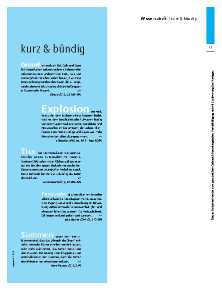 Vorschauseite 1: kurz & bündig