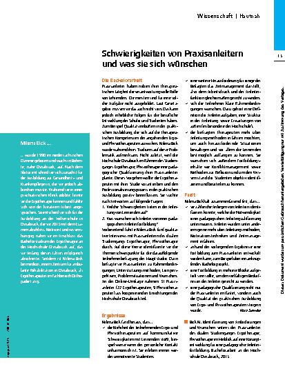 Vorschauseite 2: Einsatz für Praxisanleiter – Milena Bick