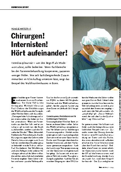Vorschauseite 1: Chirurgen! Internisten! Hört aufeinander!