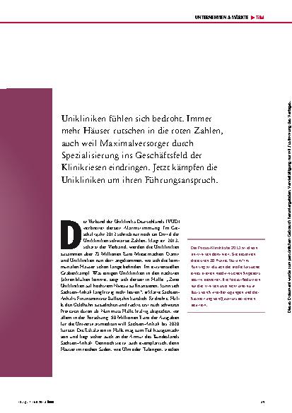 Vorschauseite 2: Spitzenmedizin in der Krise