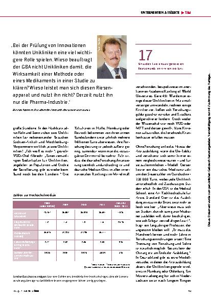 Vorschauseite 6: Spitzenmedizin in der Krise
