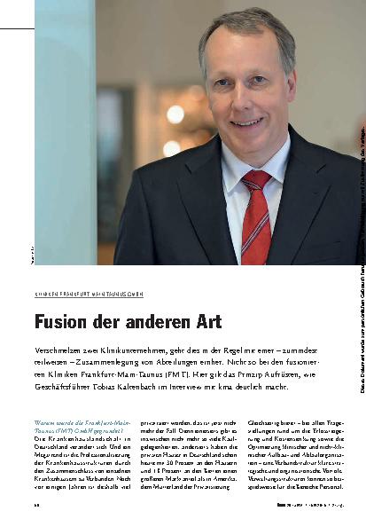 Vorschauseite 1: Kliniken Frankfurt-Main-Taunus GmbH: Fusion der anderen Art