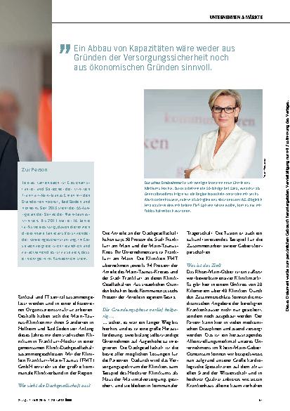Vorschauseite 2: Kliniken Frankfurt-Main-Taunus GmbH: Fusion der anderen Art