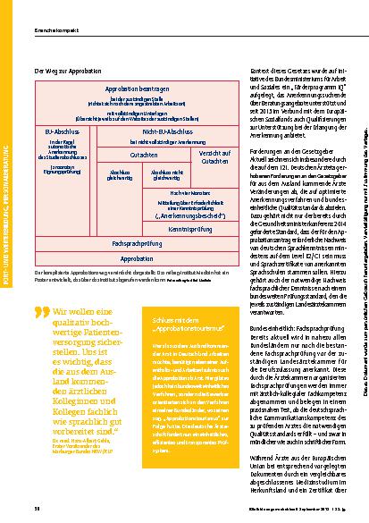 Vorschauseite 2: Fort- und Weiterbildung: Ausländische Ärzte: Wege in den Arbeitsmarkt