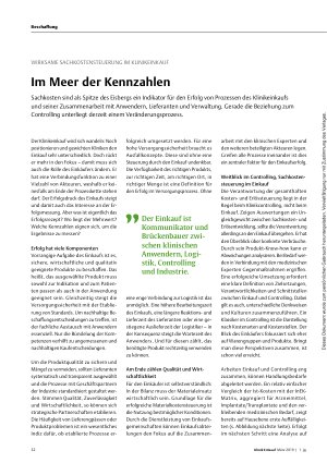 Vorschauseite 1: Wirksame Sachkostensteuerung im Klinikeinkauf: Im Meer der Kennzahlen