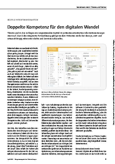 Vorschauseite 1: Digitale Patienteninformation: Doppelte Kompetenz für den digitalen Wandel