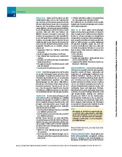 Vorschauseite 3: Patientensicherheit in der Anästhesie – Kann der Anästhesist das Outcome verbessern?