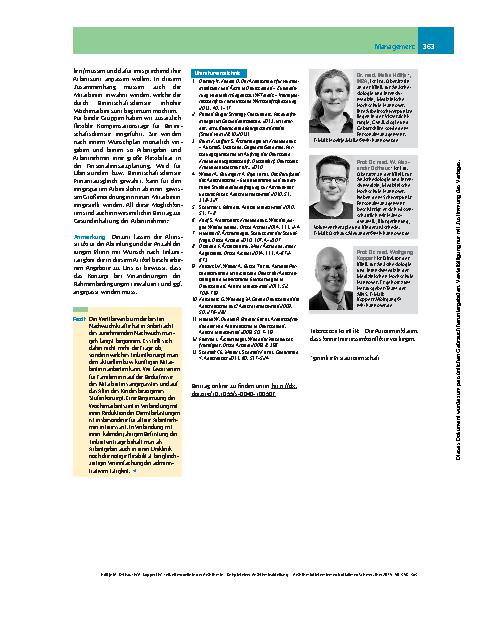 Vorschauseite 6: Teilzeitmodelle in der Anästhesie – Beispiel einer Anästhesieabteilung eines deutschen Universitätsklinikums