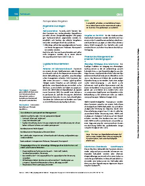 Vorschauseite 3: Opioidgewöhnte Patienten – Perioperatives Management