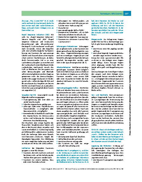 Vorschauseite 2: Pssst ... AINS-Secrets! – Heute aus der Anästhesie