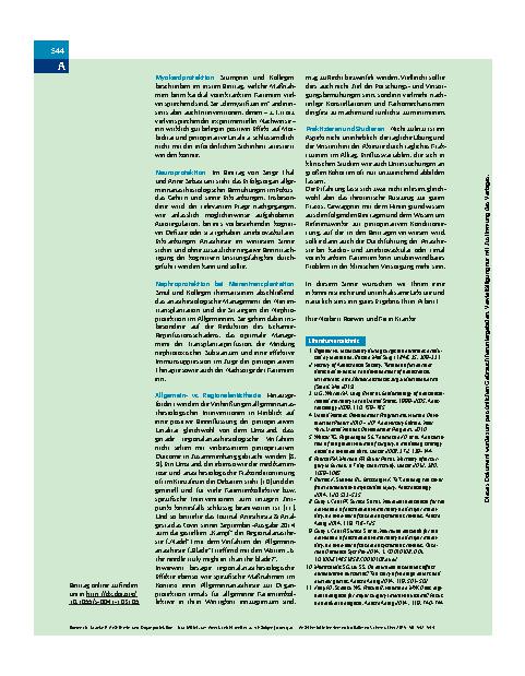 Vorschauseite 3: Anästhesie und Organprotektion – Nur Mittel zum Zweck (nicht weiter zu schädigen) oder gar „Heilschlaf“?
